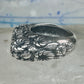 Vintage Dian Malouf Sterling Silver Floral Repousse Dome Ring Flower Garden Statement Size 6 925