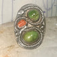 Navajo Snake ring turquoise coral band size 11.50 sterling silver women men