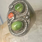 Navajo Snake ring turquoise coral band size 11.50 sterling silver women men