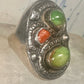 Navajo Snake ring turquoise coral band size 11.50 sterling silver women men