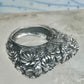 Vintage Dian Malouf Sterling Silver Floral Repousse Dome Ring Flower Garden Statement Size 6 925