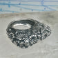 Vintage Dian Malouf Sterling Silver Floral Repousse Dome Ring Flower Garden Statement Size 6 925
