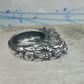 Vintage Dian Malouf Sterling Silver Floral Repousse Dome Ring Flower Garden Statement Size 6 925