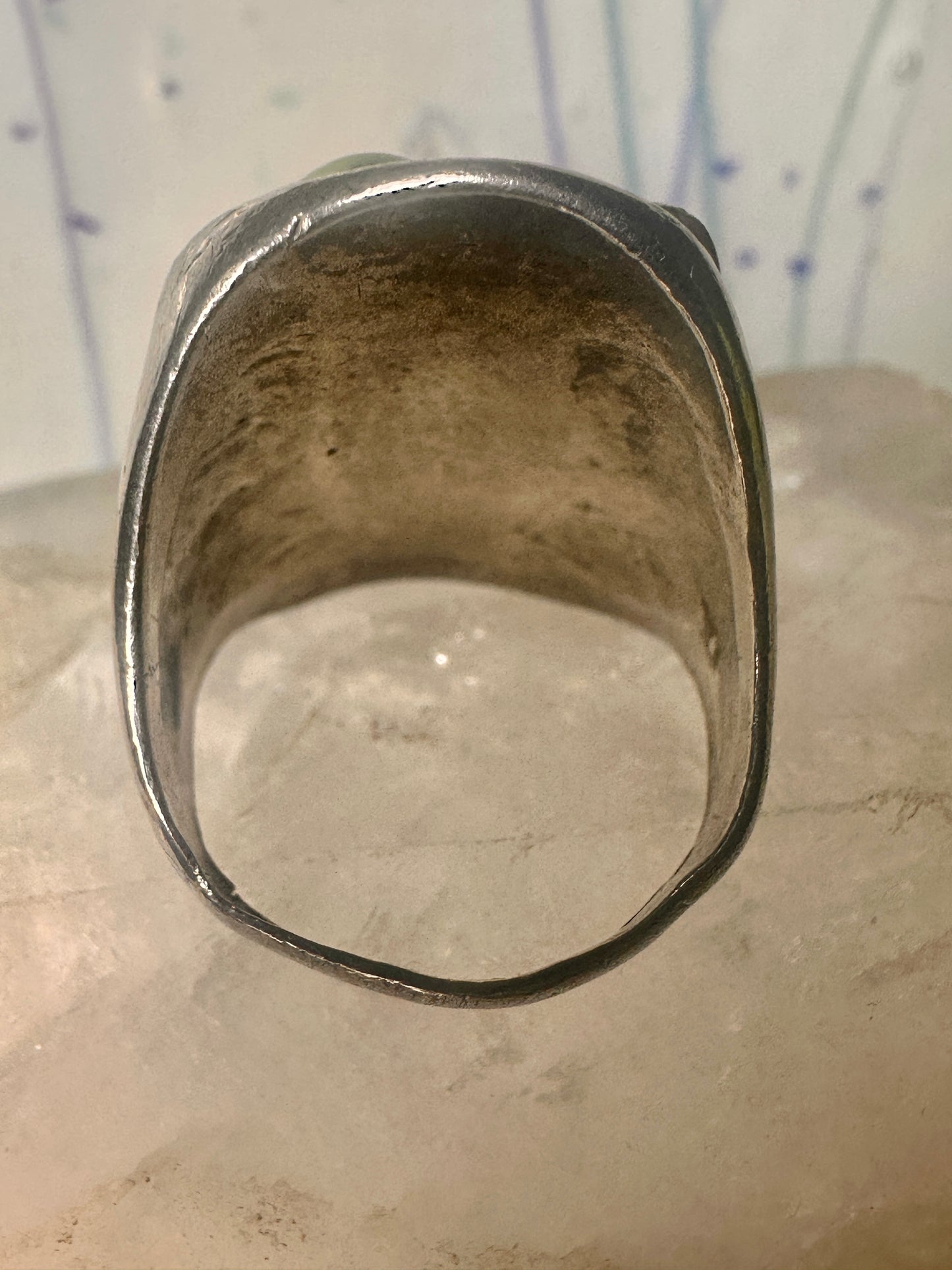 Navajo Snake ring turquoise coral band size 11.50 sterling silver women men