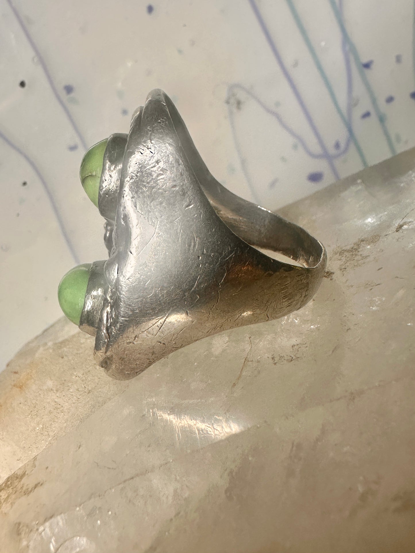 Navajo Snake ring turquoise coral band size 11.50 sterling silver women men