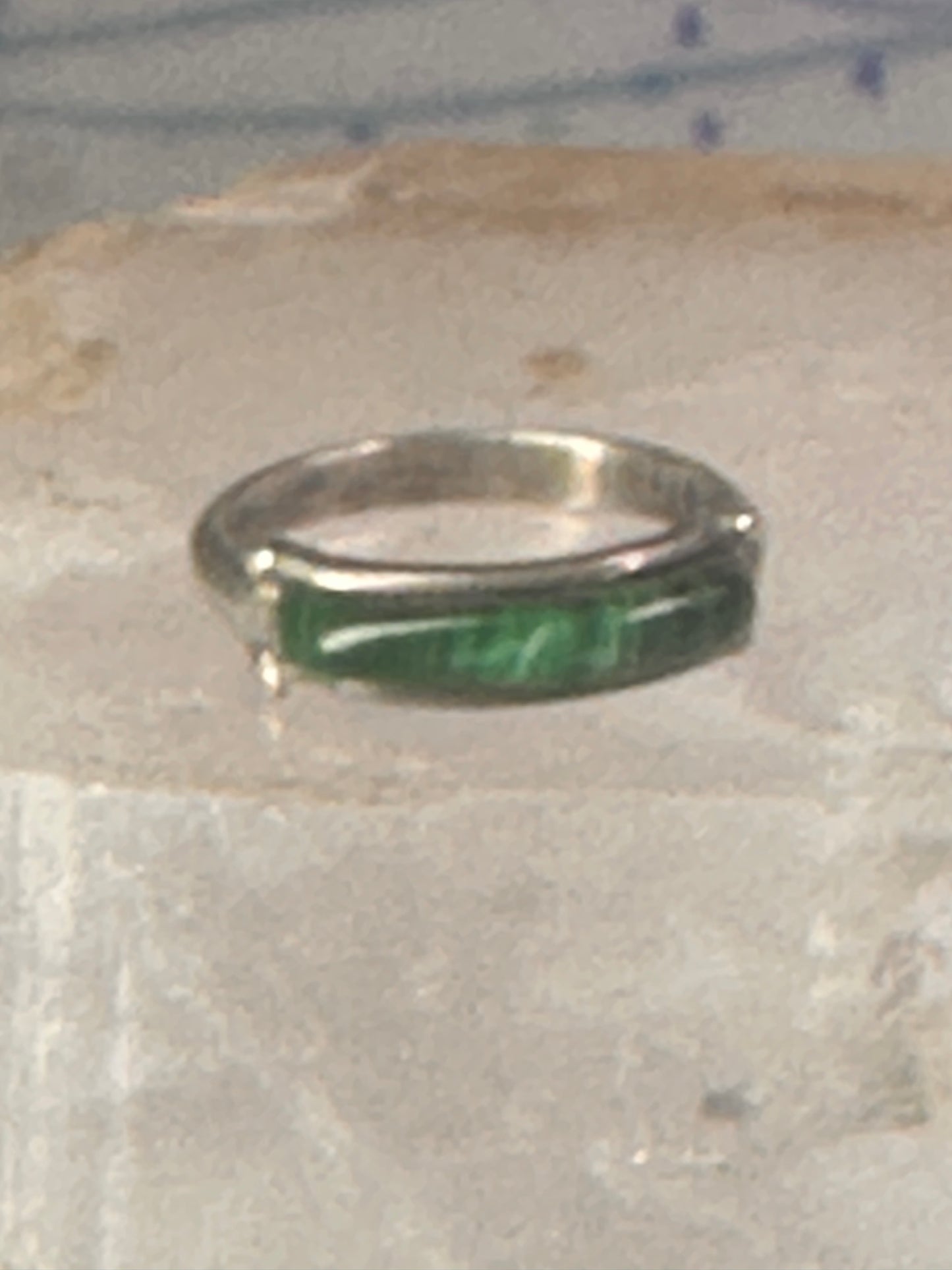 Navajo Malachite ring size 6 southwest band sterling silver women girls