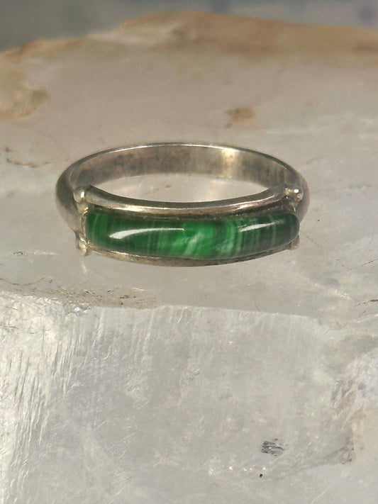 Navajo Malachite ring size 6 southwest band sterling silver women girls