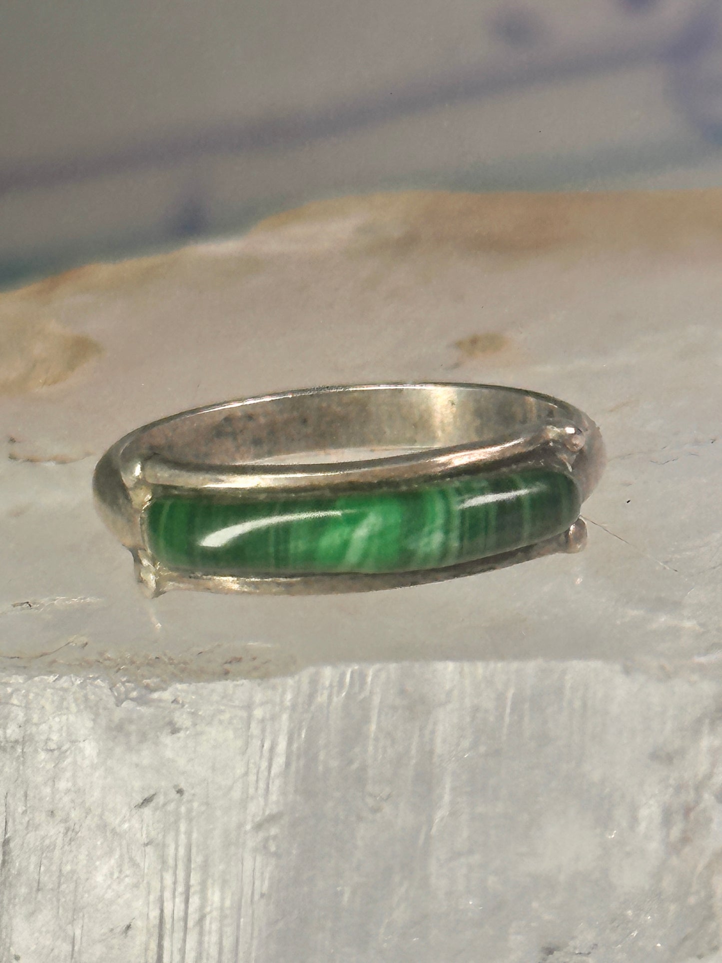 Navajo Malachite ring size 6 southwest band sterling silver women girls