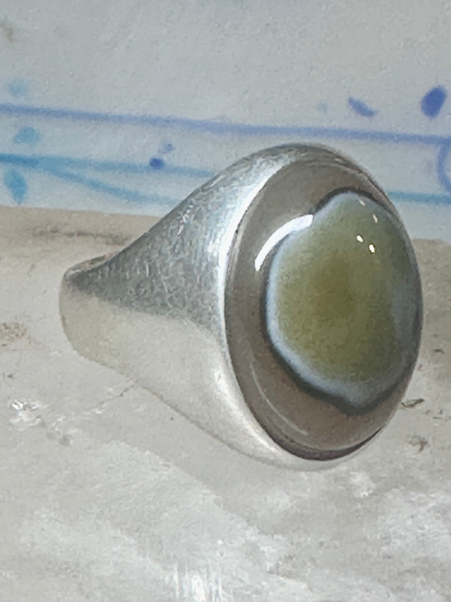 Agate Ring Wm Wheeler Ring band sterling silver size 9.50 women men