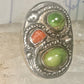 Navajo Snake ring turquoise coral band size 11.50 sterling silver women men