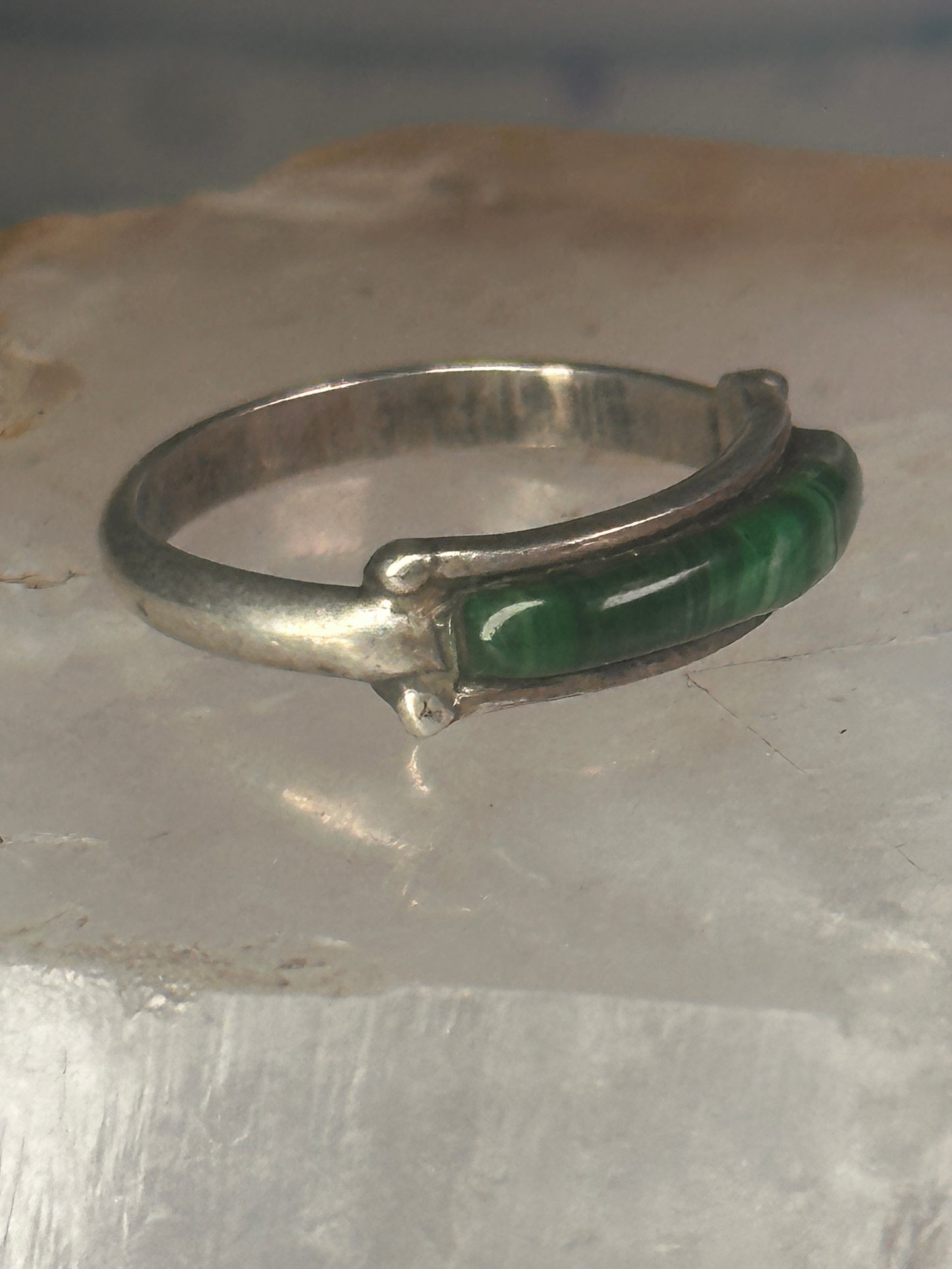 Navajo Malachite ring size 6 southwest band sterling silver women girls