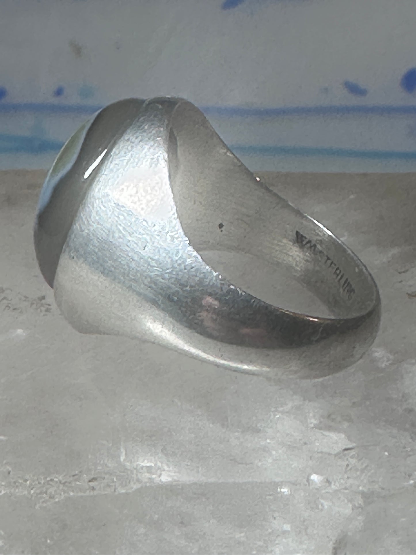 Agate Ring Wm Wheeler Ring band sterling silver size 9.50 women men