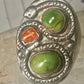 Navajo Snake ring turquoise coral band size 11.50 sterling silver women men