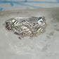 Vintage Sterling Silver 12K Gold Black Hills Gold Style Grape Leaf Ring Band Size 7 925