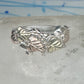 Vintage Sterling Silver 12K Gold Black Hills Gold Style Grape Leaf Ring Band Size 7 925