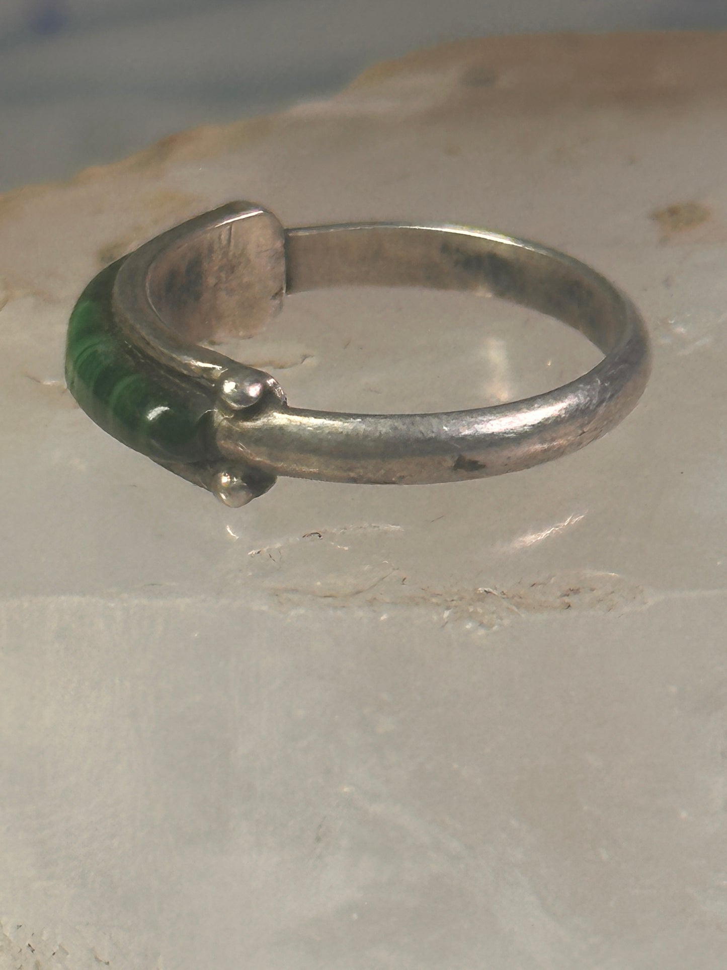 Navajo Malachite ring size 6 southwest band sterling silver women girls