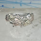Vintage Sterling Silver 12K Gold Black Hills Gold Style Grape Leaf Ring Band Size 7 925