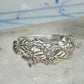 Vintage Sterling Silver 12K Gold Black Hills Gold Style Grape Leaf Ring Band Size 7 925