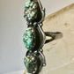 Long Turquoise ring Rough Cut polished size  9.25  Navajo sterling silver women