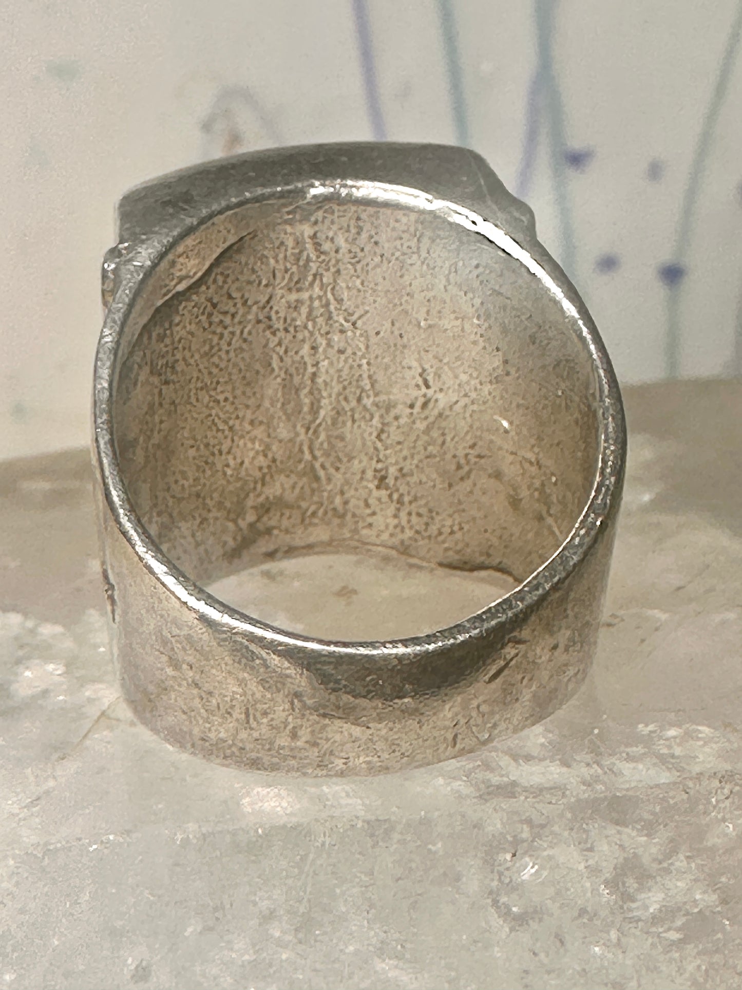 Navajo ring turquoise mop band size 8.75 sterling silver women men