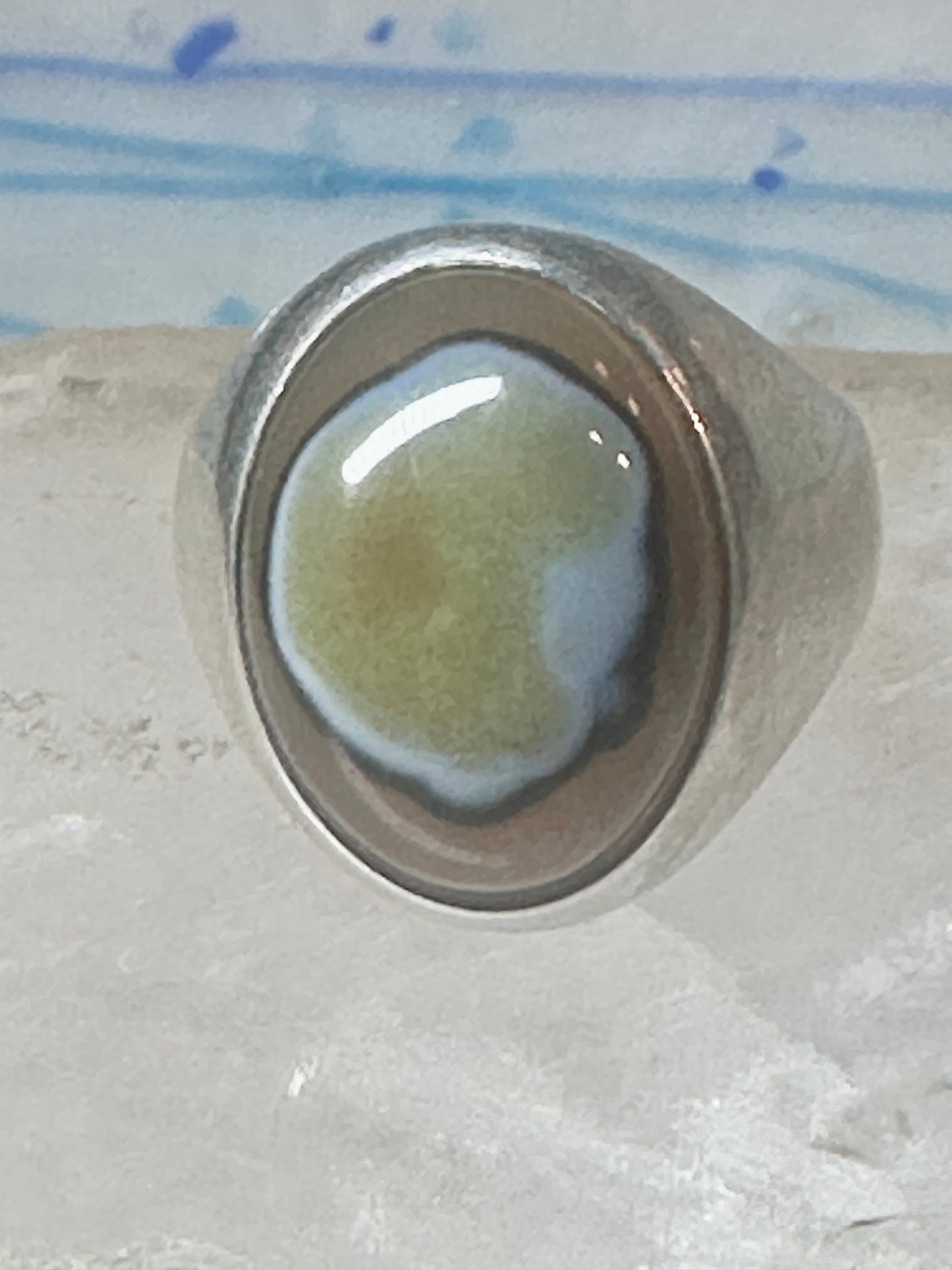 Agate Ring Wm Wheeler Ring band sterling silver size 9.50 women men