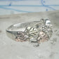 Vintage Sterling Silver 12K Gold Black Hills Gold Style Grape Leaf Ring Band Size 7 925