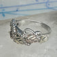 Vintage Sterling Silver 12K Gold Black Hills Gold Style Grape Leaf Ring Band Size 7 925
