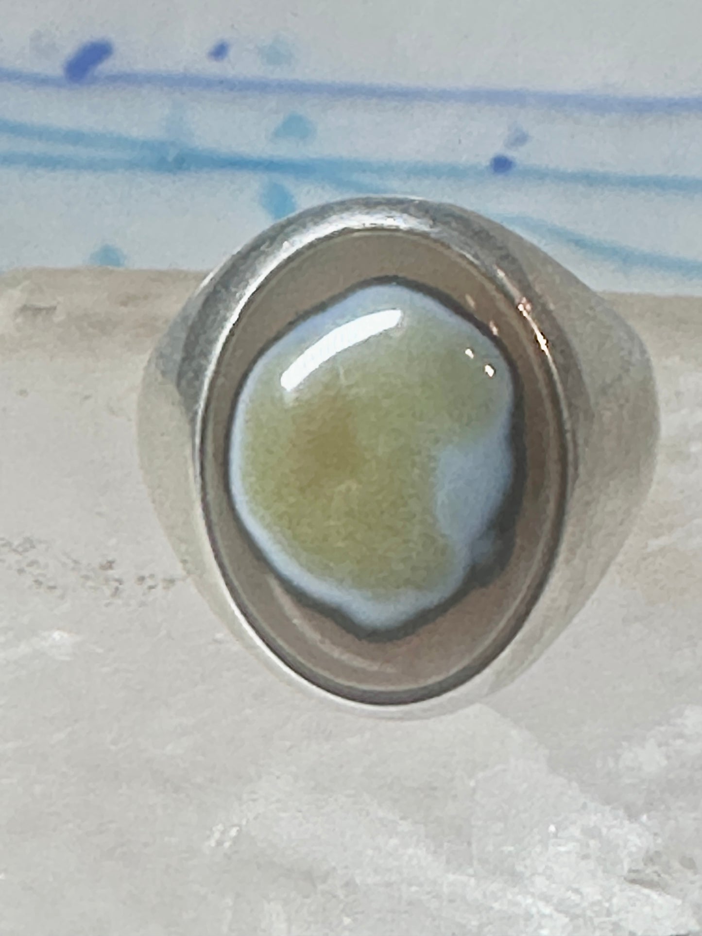 Agate Ring Wm Wheeler Ring band sterling silver size 9.50 women men