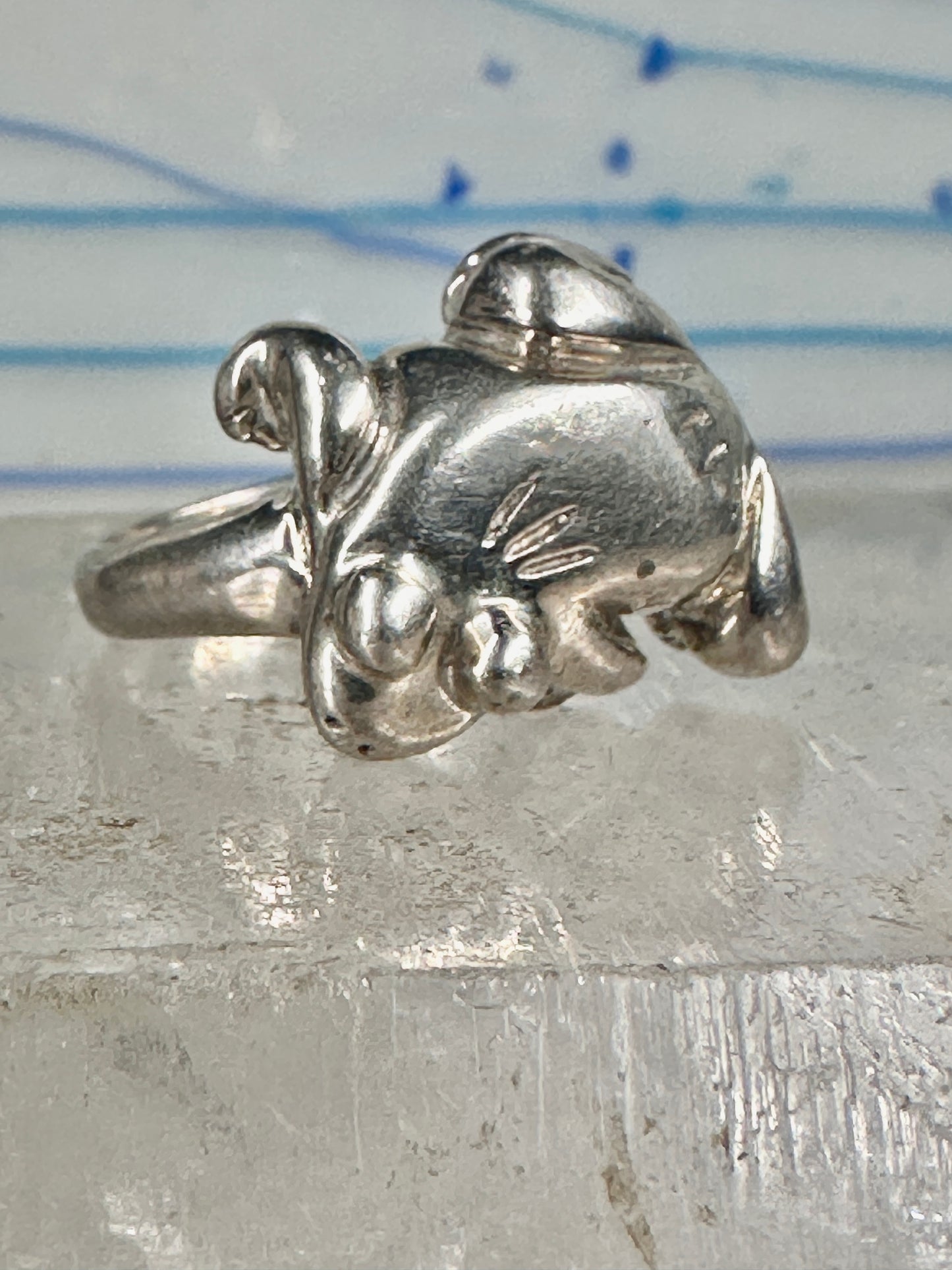 Frog ring toad band size 5.7 sterling silver women boys girls pinky