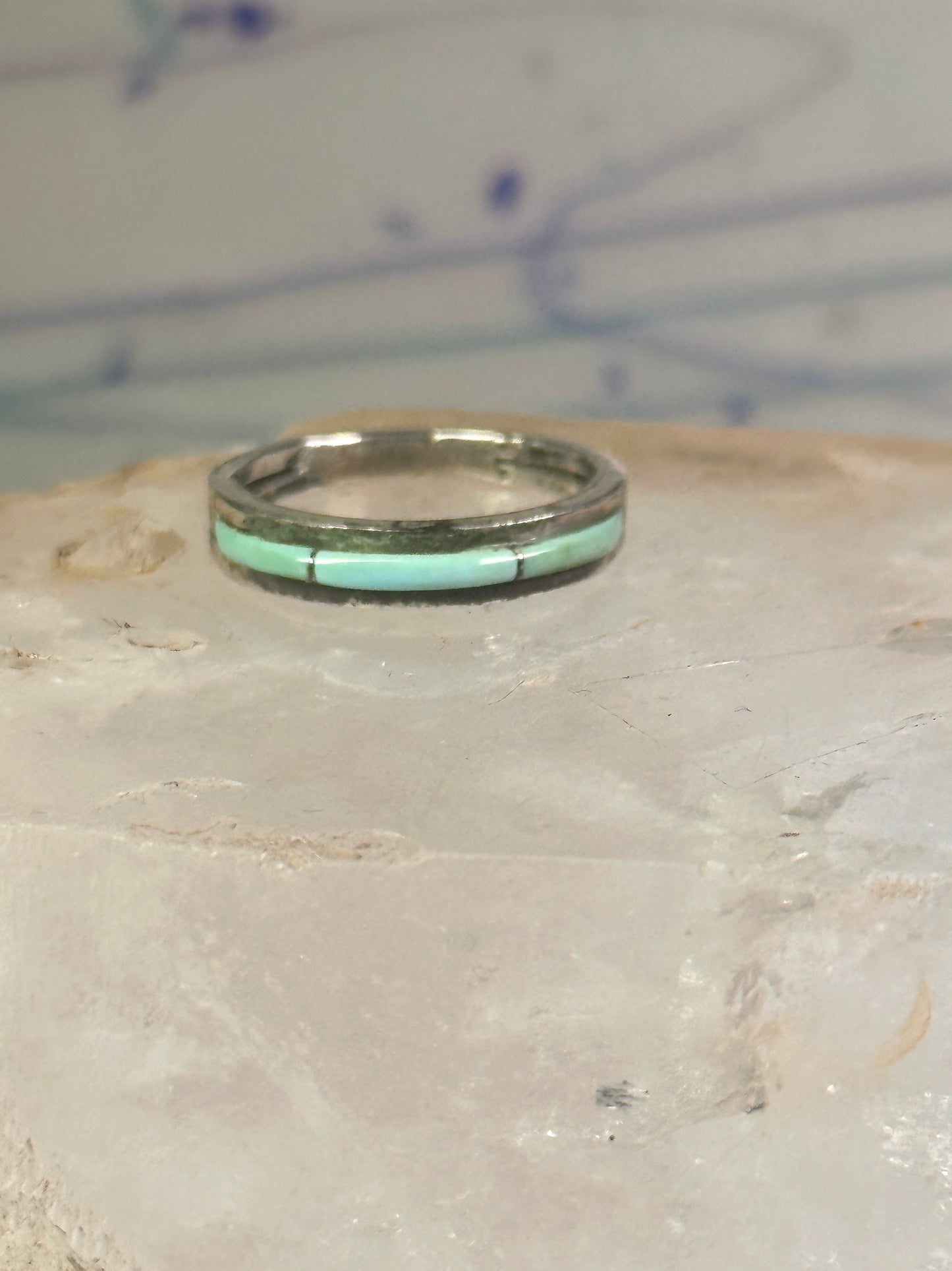 Navajo Turquoise ring size 7.25 southwest band sterling silver women girls