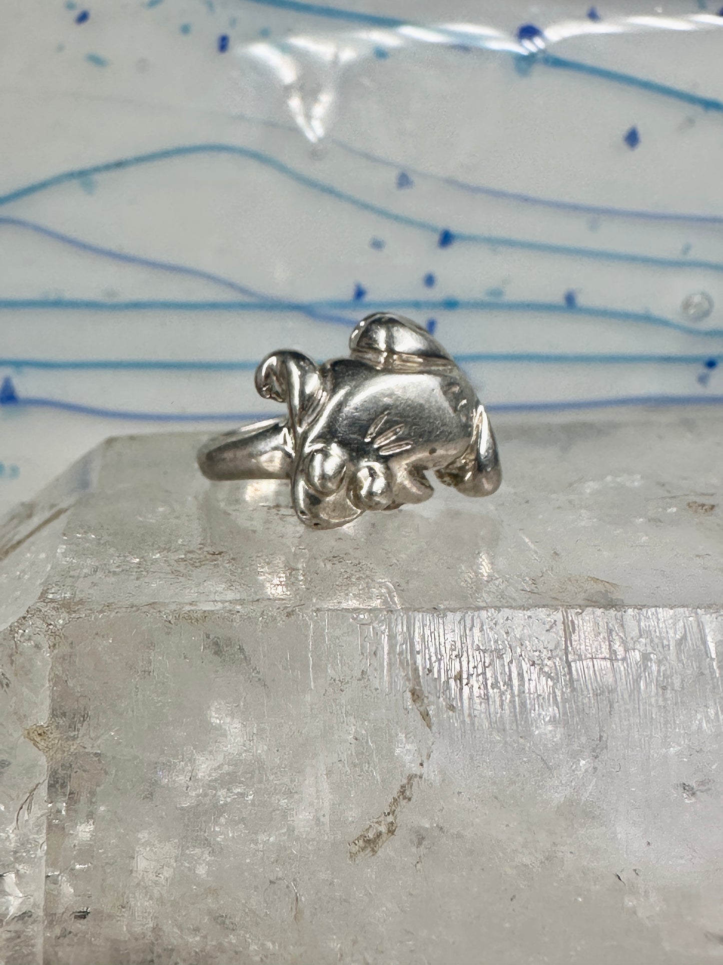 Frog ring toad band size 5.7 sterling silver women boys girls pinky