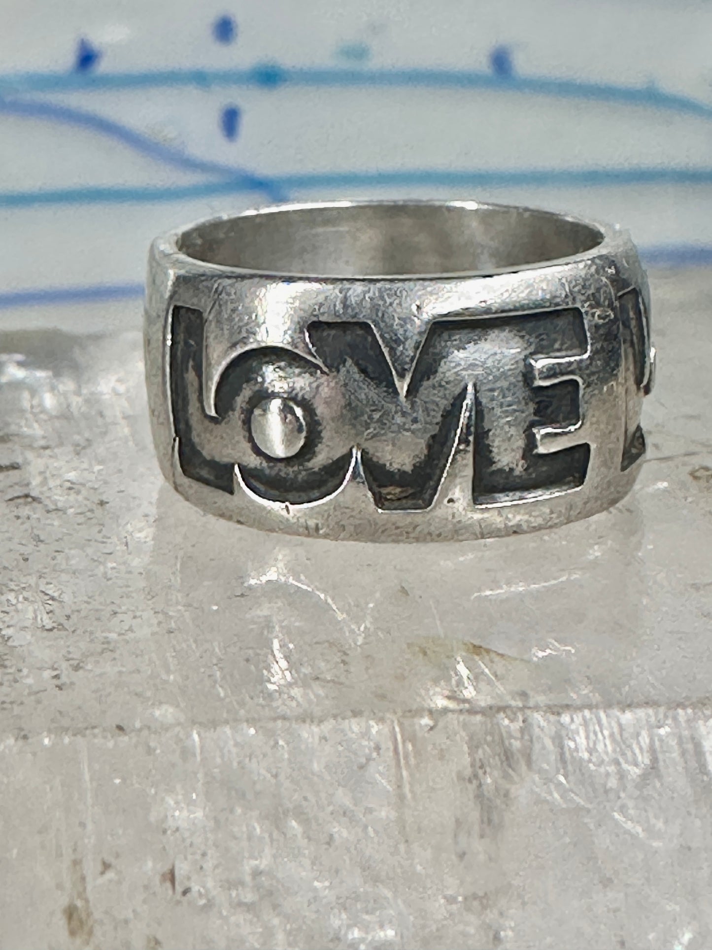 Love ring Valentine Wide band by Bell size 5 sterling silver women boys girls pinky
