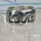 Love ring Valentine Wide band by Bell size 5 sterling silver women boys girls pinky