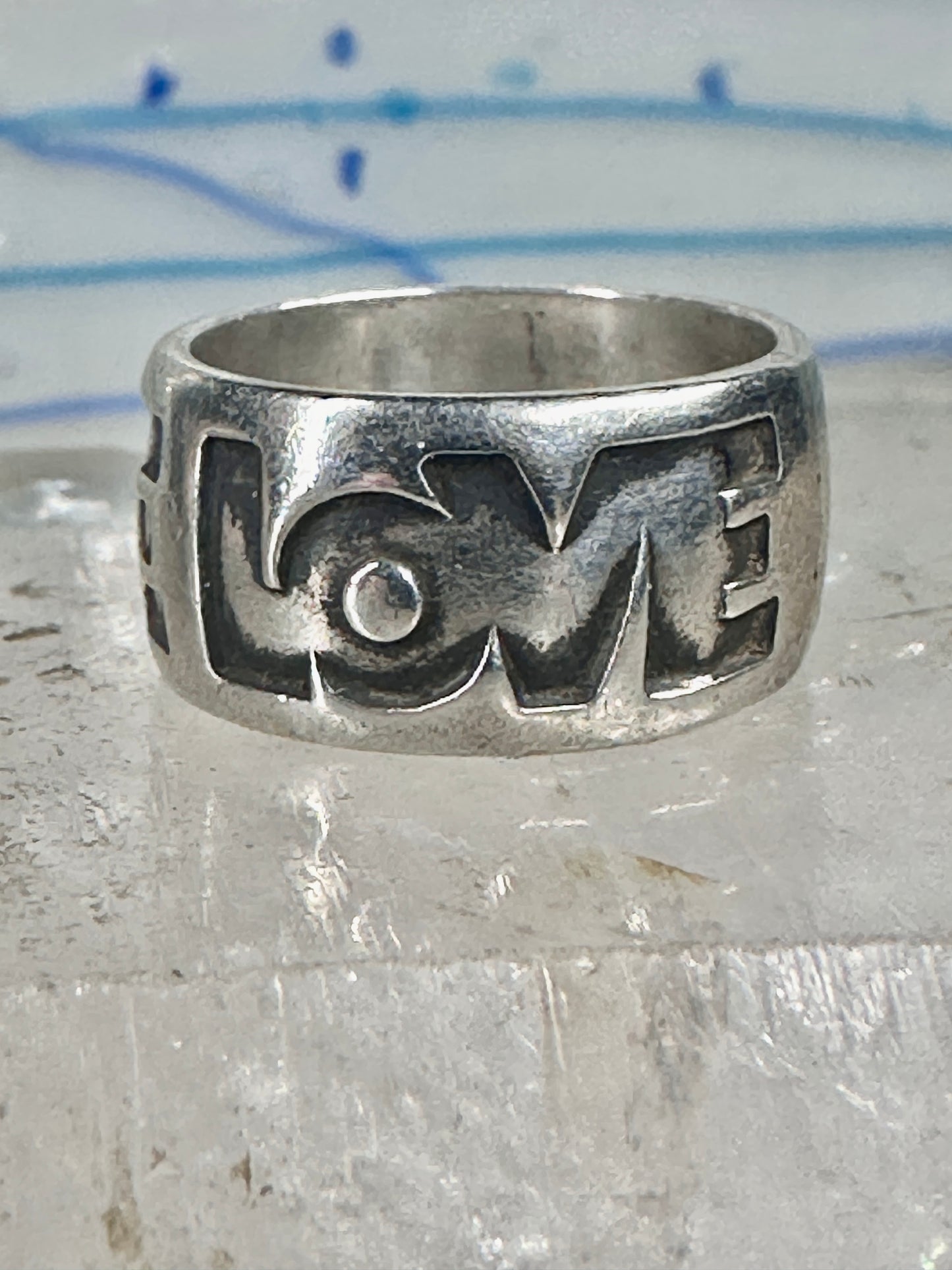 Love ring Valentine Wide band by Bell size 5 sterling silver women boys girls pinky