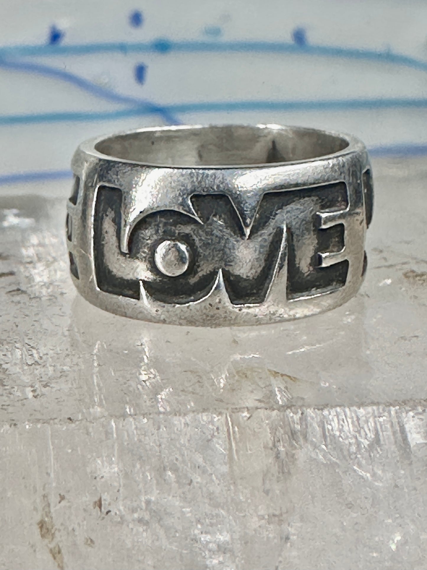 Love ring Valentine Wide band by Bell size 5 sterling silver women boys girls pinky