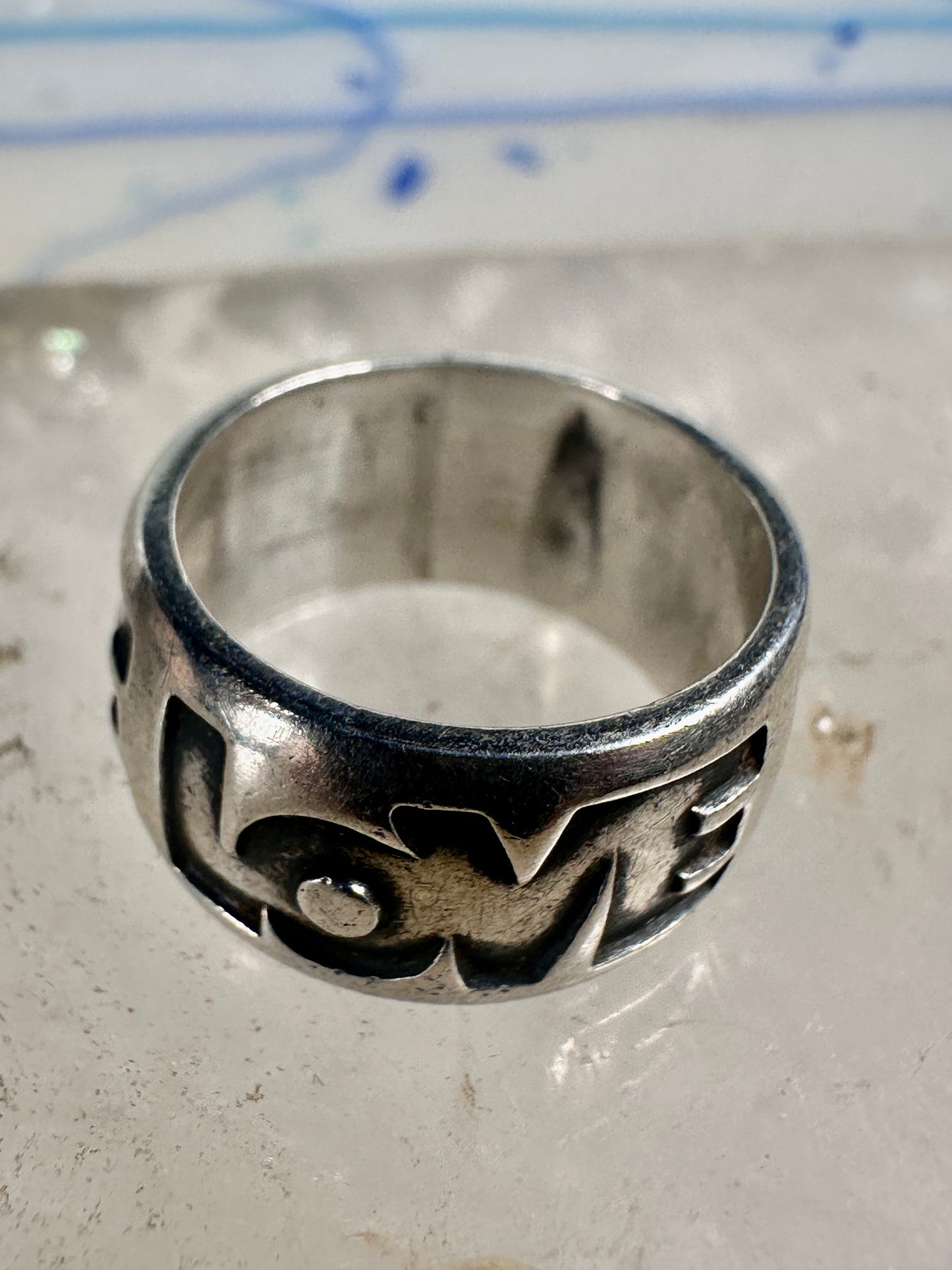 Love ring Valentine Wide band by Bell size 5 sterling silver women boys girls pinky