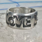 Love ring Valentine Wide band by Bell size 5 sterling silver women boys girls pinky