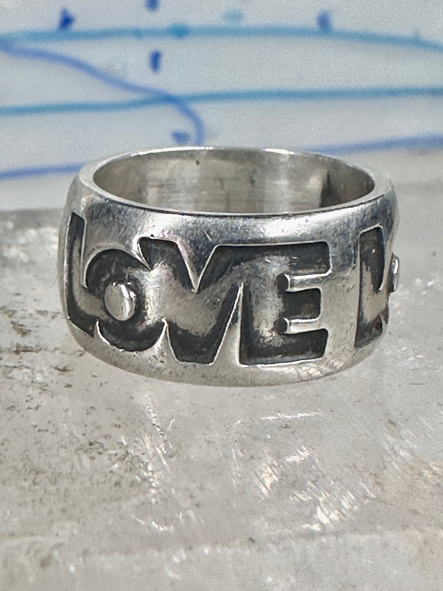 Love ring Valentine Wide band by Bell size 5 sterling silver women boys girls pinky