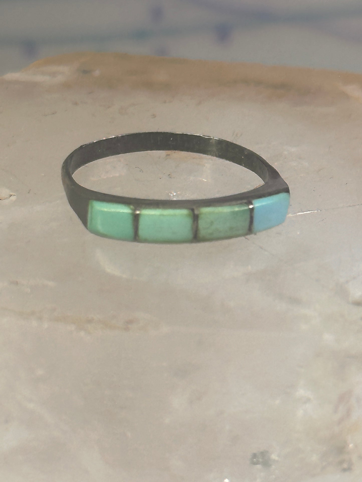 Navajo Turquoise ring size 5.75 stacker band southwest sterling silver women girls