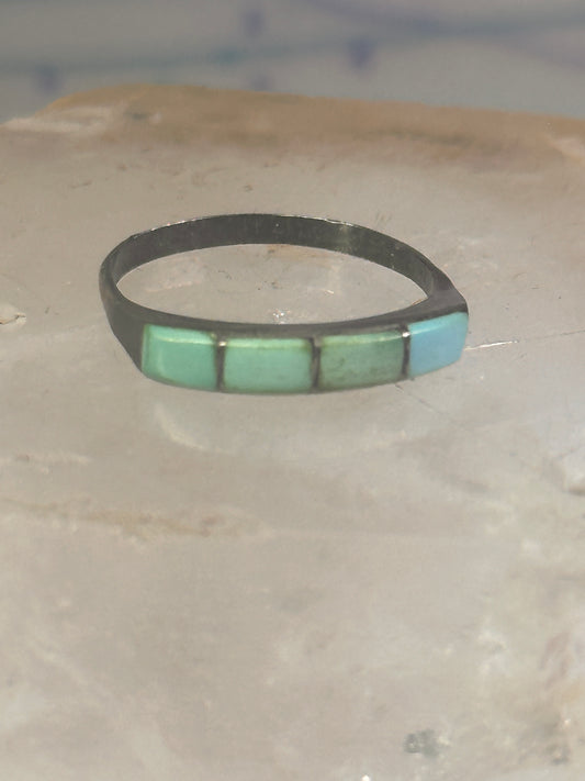 Navajo Turquoise ring size 5.75 stacker band southwest sterling silver women girls