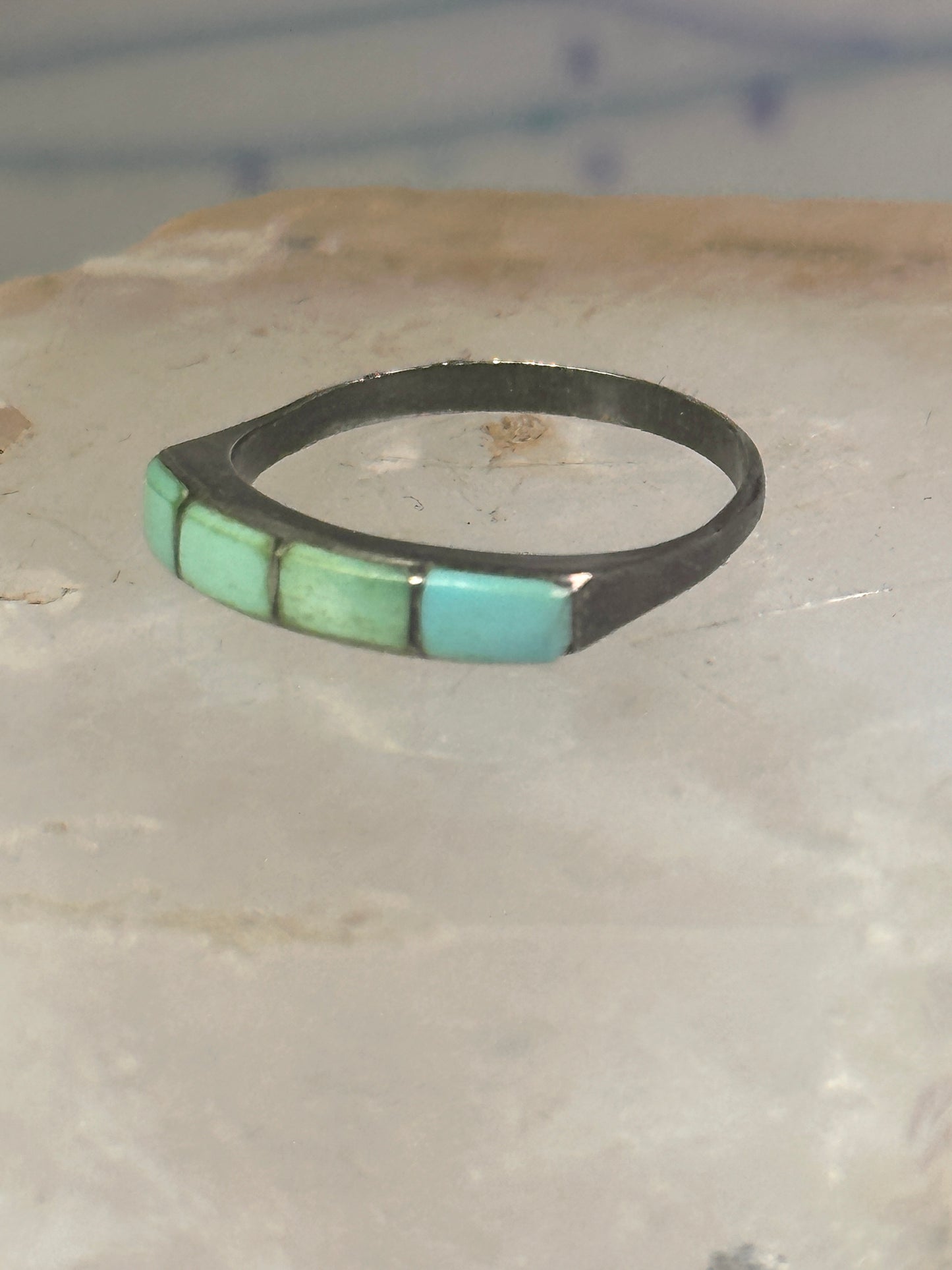 Navajo Turquoise ring size 5.75 stacker band southwest sterling silver women girls