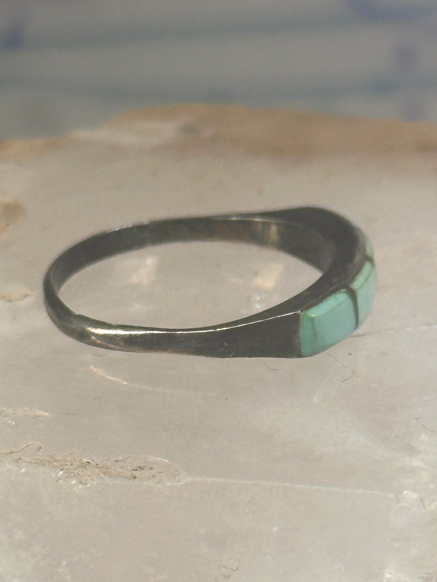 Navajo Turquoise ring size 5.75 stacker band southwest sterling silver women girls