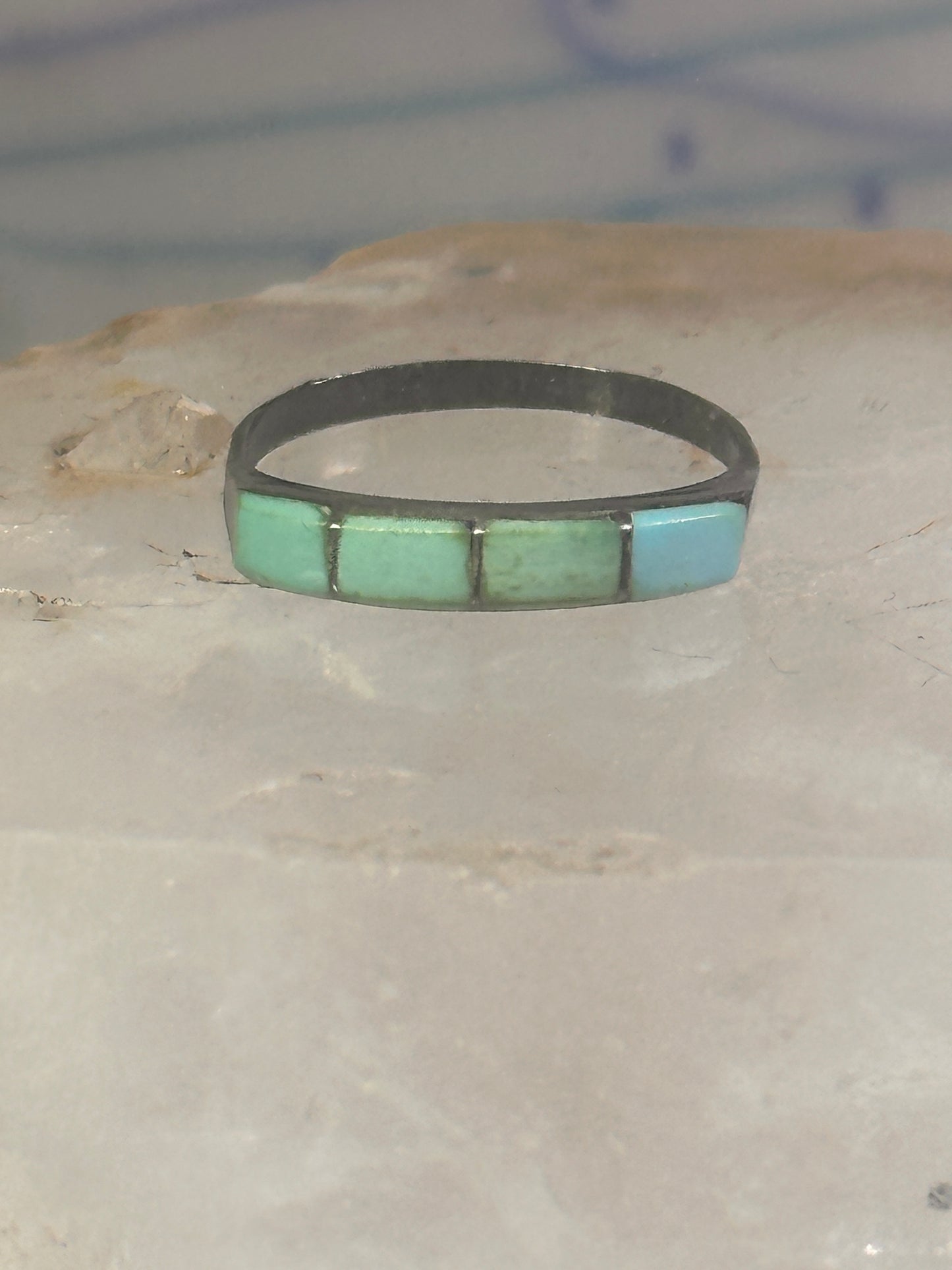 Navajo Turquoise ring size 5.75 stacker band southwest sterling silver women girls