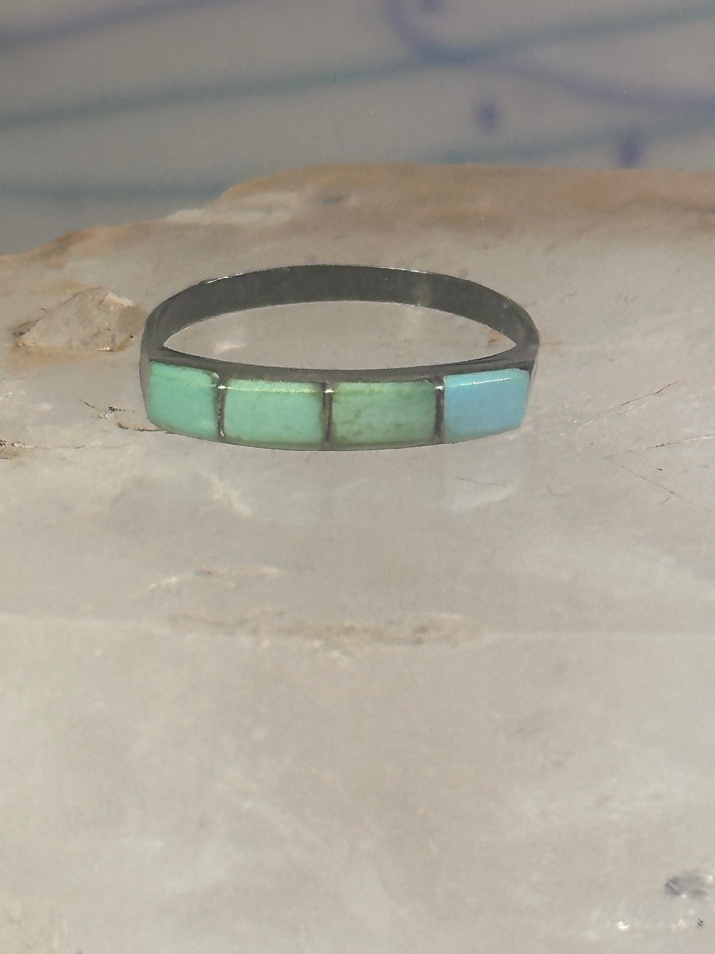 Navajo Turquoise ring size 5.75 stacker band southwest sterling silver women girls