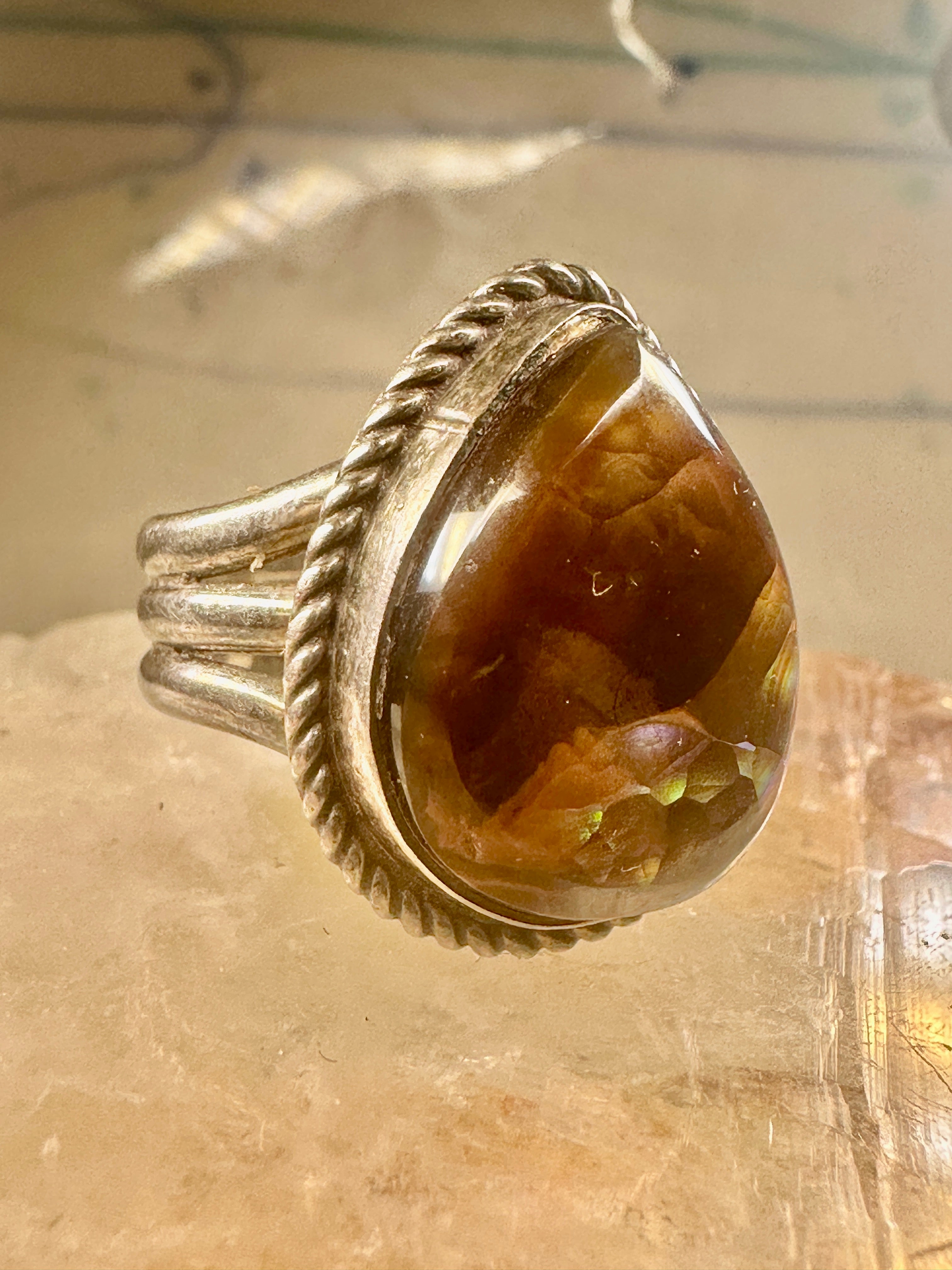 Vintage store Sterling Silver Native American Fire Agate Ring