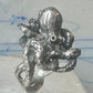 Octopus Ring Ocean brutalist  band sterling silver size 6 women