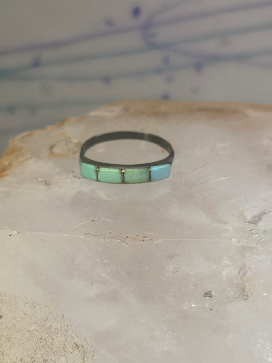 Navajo Turquoise ring size 5.75 stacker band southwest sterling silver women girls