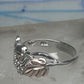 Vintage Sterling Silver 12K Gold Black Hills Gold Style Grape Leaf Ring Size 2.75 - 3 925