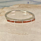 Navajo Coral ring size 7.5 stacker band southwest sterling silver women girls