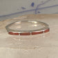 Navajo Coral ring size 7.5 stacker band southwest sterling silver women girls